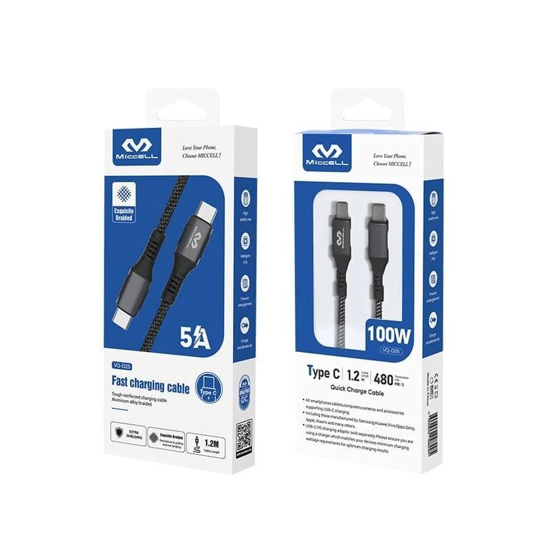 Product Image of Miccell Type C to Type C Charging Cable 3.3ft